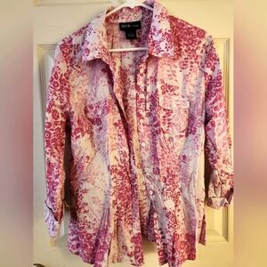 STYLE & Co Pink Floral Cotton Shirt
